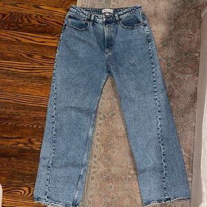 abercrombie 90s relaxed jean high rise medium wash 32 / 14